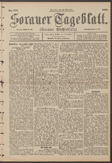 Sorauer Tageblatt (Sorauer Wochenblatt), Nr. 278. (29. November 1898)