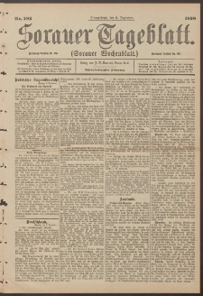 Sorauer Tageblatt (Sorauer Wochenblatt), Nr. 282. (3. Dezember 1898)
