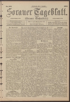 Sorauer Tageblatt (Sorauer Wochenblatt), Nr. 285. (7. Dezember 1898)