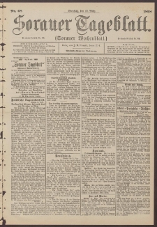 Sorauer Tageblatt (Sorauer Wochenblatt), Nr. 68. (22. M&auml;rz 1898)