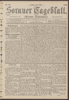 Sorauer Tageblatt (Sorauer Wochenblatt), Nr. 79. (3. April 1898)