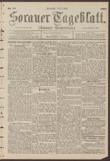 Sorauer Tageblatt (Sorauer Wochenblatt), Nr. 82. (7. April 1898)
