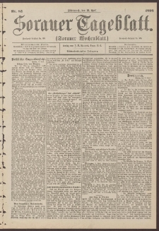 Sorauer Tageblatt (Sorauer Wochenblatt), Nr. 85. (13. April 1898)