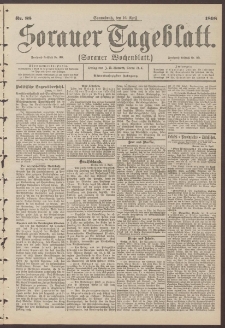 Sorauer Tageblatt (Sorauer Wochenblatt), Nr. 88. (16. April 1898)