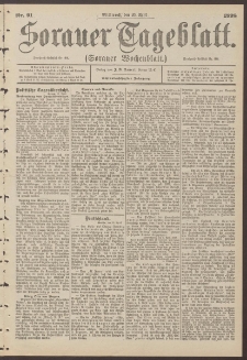 Sorauer Tageblatt (Sorauer Wochenblatt), Nr. 91. (20. April 1898)