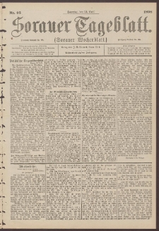 Sorauer Tageblatt (Sorauer Wochenblatt), Nr. 95. (24. April 1898)