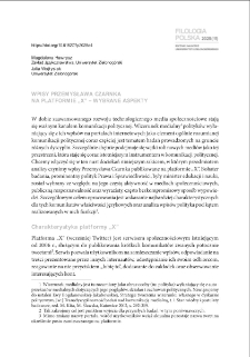 Wpisy Przemysława Czarnka na platformie "X" - wybrane aspekty = Przemysław Czarnek`s entries on the platform "X" - selected aspects