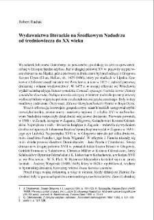 Wydawnictwa literackie na Środkowym Nadodrzu od średniowiecza do XX wieku = Literary publishing houses in the Middle Oder region from the Middle Ages to the 20th century