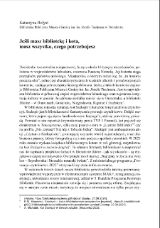 Jeśli masz bibliotekę i kota,masz wszystko, czego potrzebujesz = If You Have a Library and a Cat, You Have Everything You Need