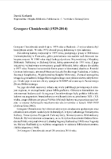 Grzegorz Chmielewski (1929-2014)