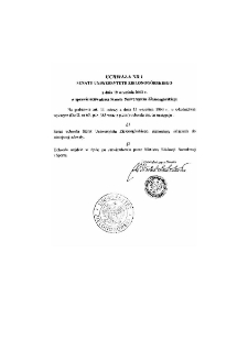 Statut Uniwersytetu Zielonog&oacute;rskiego uchwalony przez Senat Uniwersytetu Zielonog&oacute;rskiego w dniu 19 września 2002 r.