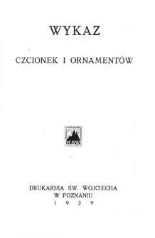 Wykaz czcionek i ornament&oacute;w
