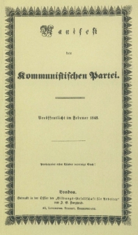 Manifest der Kommunistischen Partei: Ver&ouml;ffentlich im Februar 1848