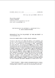 Odtwarzanie palimpsestu uniwersytetu w jego codzienności = Reconstructing the palimpsest of the university in its everyday life