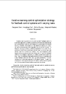 Iterative learning control optimization strategy for feedback control systems with varying tasks