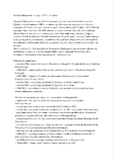 Paweł Andrzejewski - informacja o artyście