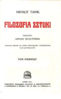 Filozofia sztuki: tom pierwszy