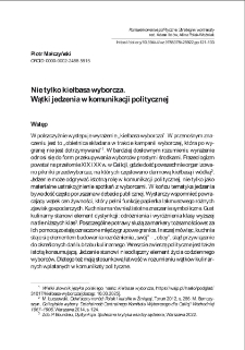 Nie tylko kiełbasa wyborcza. Wątki jedzenia w komunikacji politycznej