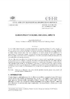 Climate Policy in Global and Local Aspects
