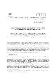 Comparison of Soil Moisture Data From In-situ Measurements with Geological Data