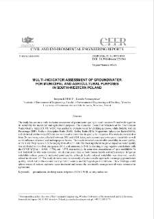 Multi-Indicator Assessment of Groundwater for Municipal and Agricultural Purposes in South-Western Poland