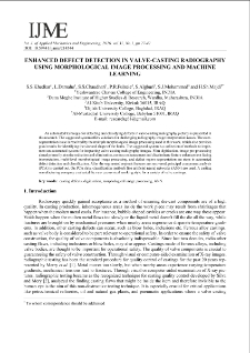 Enhanced Defect Detection in Valve-Casting Radiography Using Morphological Image Processing and Machine Learning