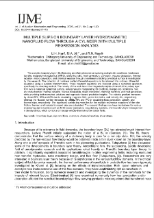 Multiple Slips on Boundary Layer Hydromagnetic Nanofluid Flow through a Cylinder with Multiple Regression Analysis