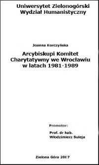 Arcybiskupi Komitet Charytatywny we Wrocławiu w latach 1981-1989