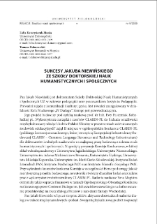 Sukcesy Jakuba Niewińskiego ze Szkoły Doktorskiej Nauk Humanistycznych i Społecznych