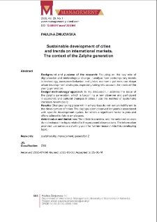 Sustainable development of cities and trends on international markets. The context of the Zalpha generation