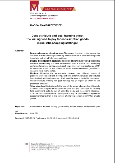 Does attribute and goal framing affect the willingness to pay for consumption goods in realistic shopping settings?