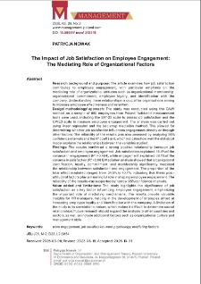 The Impact of Job Satisfaction on Employee Engagement: The Mediating Role of Organizational Factors
