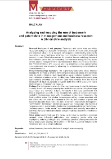 Analyzing and mapping the use of trademark and patent data in management and business research: A bibliometric analysis