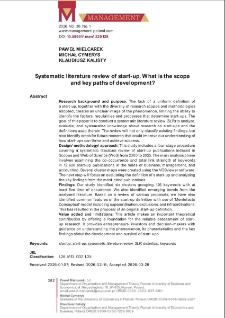 Systematic literature review of start-up. What is the scope and key paths of development?