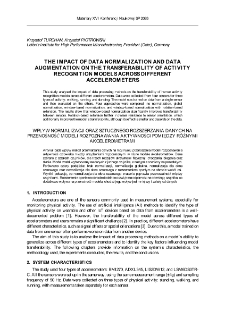 The impact of data normalization and data augmentation on the transferability of activity recognition models across different accelerometers = Wpływ normalizacji oraz sztucznego rozszerzania danych na przenośność modeli rozpoznawania aktywności pomiędzy r&oacute;żnymi akcelerometrami