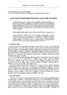 AI4U: data interfaces for modular AI applications = AI4U: interfejsy danych w modułowych aplikacjach AI