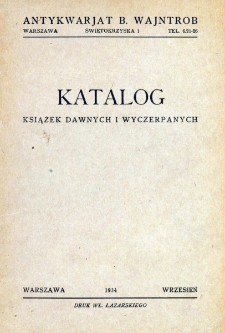 Katalog książek dawnych i wyczerpanych