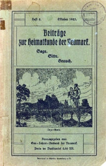 Beitr&auml;ge zur Heimatkunde der Neumark