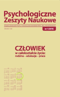 Psychologiczne Zeszyty Naukowe: p&oacute;łrocznik Instytutu Psychologii Uniwersytetu Zielonog&oacute;rskiego, nr 1/2016 - spis treści