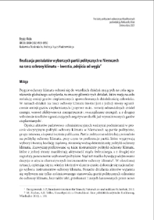 Realizacja postulat&oacute;w wyborczych partii politycznych w Niemczech na rzecz ochrony klimatu - kwestia "odejścia od węgla" = Implementation of the election postulates of political parties in Germany to protect the climate - the issue of "coal exit"