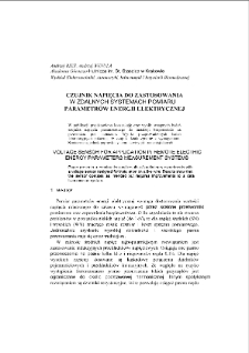 Czujnik napięcia do zastosowania w zdalnych systemach pomiaru parametr&oacute;w energii elektrycznej = Voltage sensor for application in remote electric energy parameters measurement systems