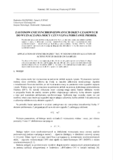 Zastosowanie synchronizowanych okien czasowych do wyznaczania mocy czynnej na podstawie pr&oacute;bek = Application of synchronized time windows for evaluation of active power based on samples