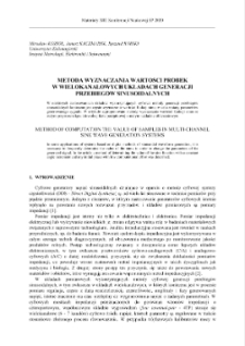 Metoda wyznaczania wartości pr&oacute;bek w wielokanałowych układach generacji przebieg&oacute;w sinusoidalnych = Method of computation the value of samples in multi-channel sine wave generation systems