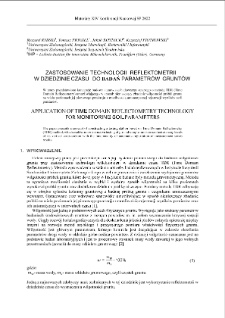 Zastosowanie technologii reflektometrii w dziedzinie czasu do badań parametr&oacute;w grunt&oacute;w = Application of time do main reflectometry technology for monitoring soil parameters