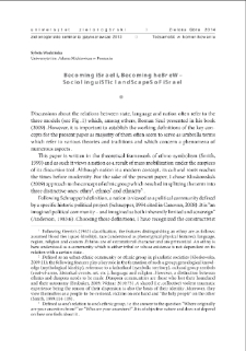 Becoming Israeli, becoming Hebrew - sociolinguistic landscapes of Israel