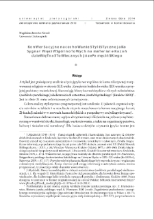 Konwersacyjne nacechowanie stylistyczne jako sygnał więzi wsp&oacute;lnotowych na materiale kazań dziewiętnastowiecznych J&oacute;zefa Męcińskiego = Conversational stylistic marking as a sign of the community ties on the material of sermons by Joseph Męciński (XIX c.)