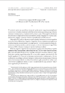 Miłośnicy zegark&oacute;w i zegar&oacute;w - ich wizerunek i tożsamość w Internecie = Clock and Watches Enthusiasts Club - Their Picture and Identity in the Internet