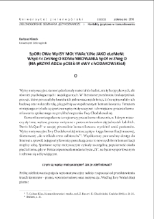 Sportowe wpisy motywacyjne jako element wsp&oacute;łczesnego komunikowania społecznego (na przykładzie post&oacute;w Ewy Chodakowskiej) = Sport-related motivational entries as an element of contemporary social communication (based on Ewa Chodakowska`s posts)