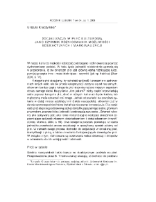Socjalizacja w płeć kulturową jako czynnik r&oacute;żnicowania możliwości edukacyjnych i marginalizacji = Socialization into gender as a factor of marginalization and differentiation of educational possiblities