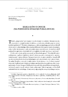 Kilka sł&oacute;w o cnocie (na podstawie dyskusji publicznych) = A few words on virtue (based on public discussions)